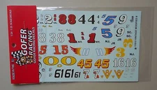 VINTAGE MODIFIED NUMBER 1:24 1:25 GOFER RACING DECALS CAR MODEL ACCESSORY 11015