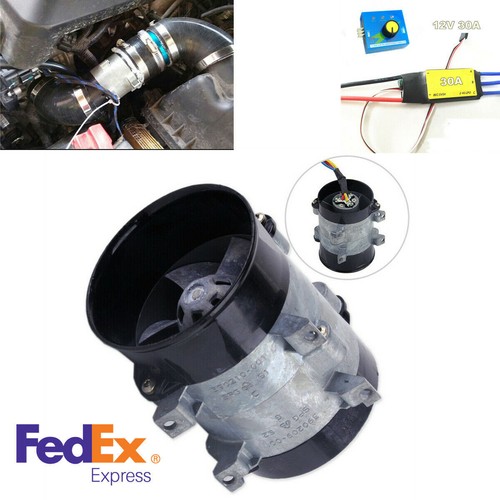 12V Car Electric Turbo Supercharger Kit Air Intake Fan Boost w/30A