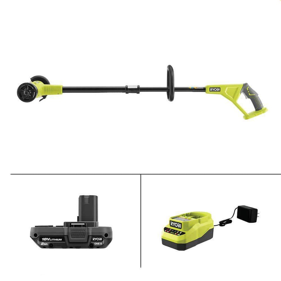 RYOBI Patio Cleaner Wire Brush Edger 18V Telescoping Height Adjustment