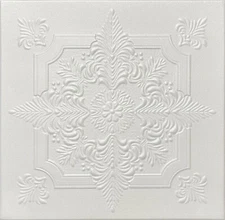 Home Decor Ceiling Tiles Glue Up, Foam,20"x20" R29W, (48pcs) Bundle 