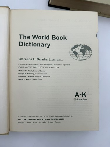 1968 World Book English Dictionary Set A To Z Volumes 1 And 2 Two Book Set Vtg - Picture 14 of 16