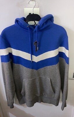V Stripe Hoodie Tracksuit Black Blue And Trapstar V Block