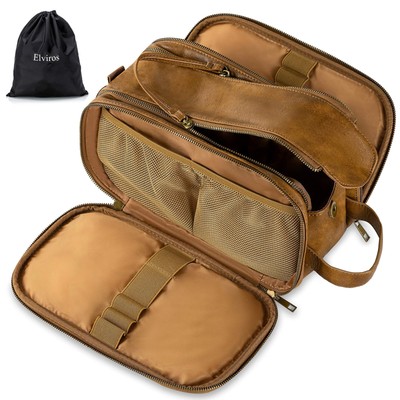 Elviros Trousse de Toilette pour Homme avec Grande Capacité Trousse de Maquil...