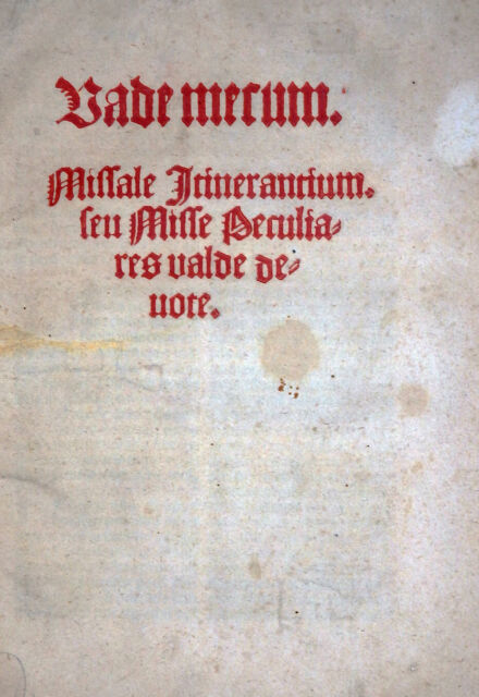 SELTENES TASCHEN MISSALE VADEMECUM WANDERPREDIGER HOLZSCHNITT HOFBIBLIOTHEK 1512 AH11720
