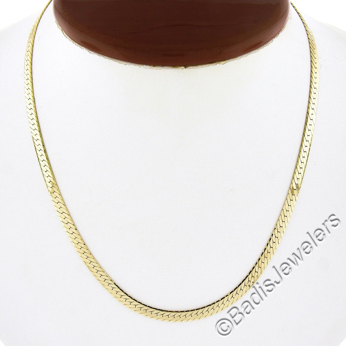 Flat 14k gold best sale necklace