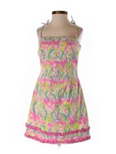 Vtg Women Lilly Pulitzer Millionaires Pink Row Jungle Lion Tiger Dress Size 2