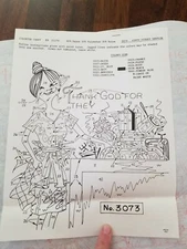 Vintage Tri-chem Liquid Embroidery #3073 Dirty Dishes Sampler