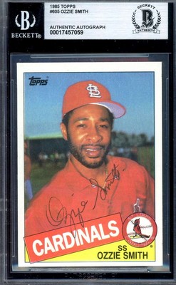 Ozzie Smith Beckett BAS Signed 1985 Topps Autograph