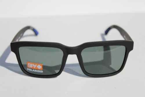 SPY OPTICS Helm 2 POLARIZED Sunglasses Matte Black Thin Blue Line/HD+ Gray Green - Picture 3 of 12