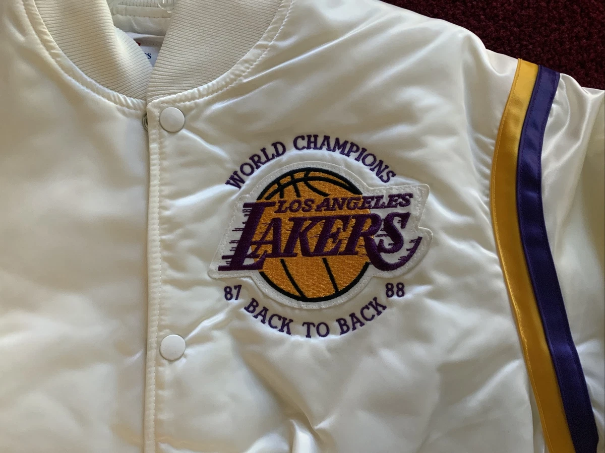 White lakers cheap starter jacket
