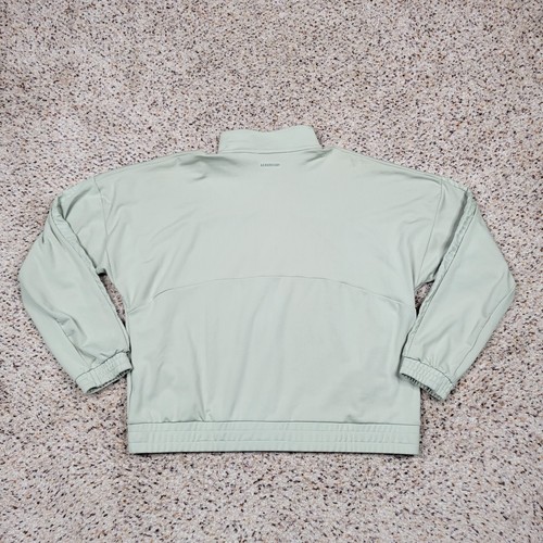 Adidas Sweater Womens Medium Green Zip Sweatshirt Coat Lightweight Aeroready Run - Picture 10 of 13