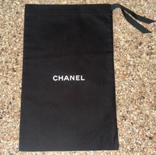 NEW! CHANEL Authentic Black Cotton Dust Bag 12.75" h x 8" w