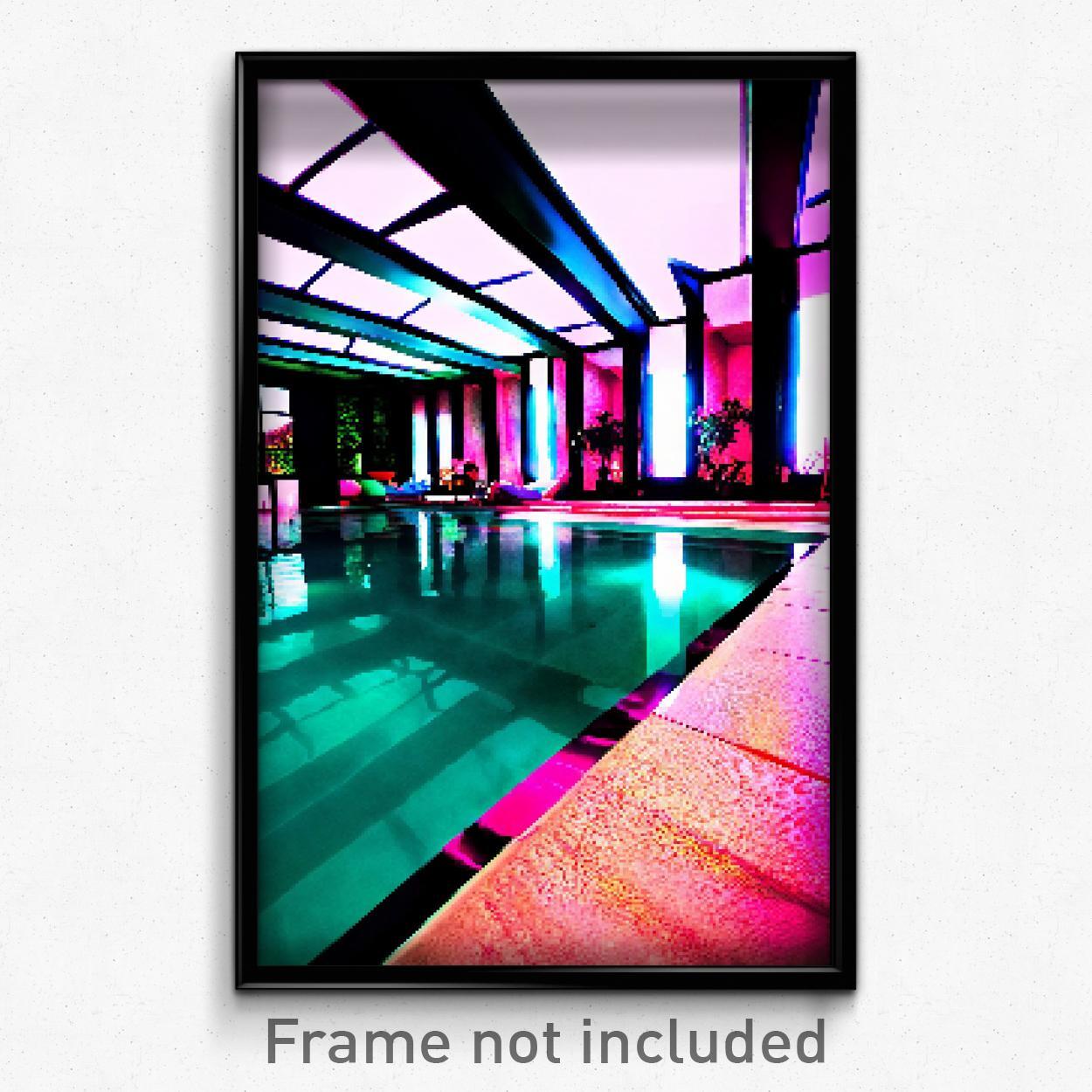 8-Bit Psychedelic Pixel Art Poster - Esteemed Pool Trippy Video Game Print