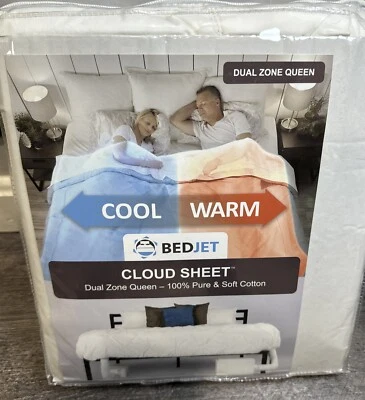 New BedJet Cloud Sheet Dual Zone Queen 10O% Cotton Cool Warm