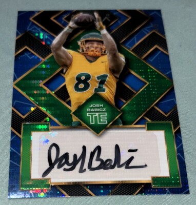 2022 Wild Card Auto Mania Josh Babicz AM-SQ22 Blue Square #4/5 North Dakota St.