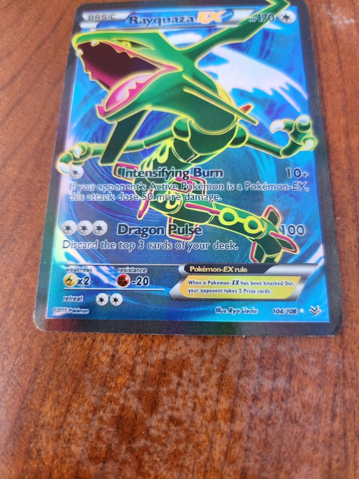  Pokemon - Rayquaza-EX (104/108) - XY Roaring Skies - Holo :  Toys & Games