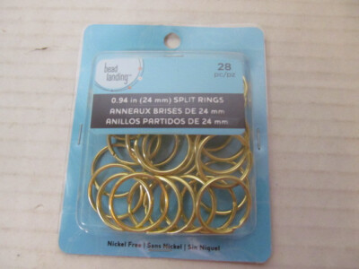 Bead Landing Pack of 28 Gold Color 0.94'' Split Rings, 443141