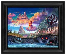 Thomas Kinkade Studios Disney Hércules 16 x 20 pinceladas viñeta enmarcada