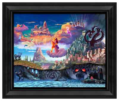 Thomas Kinkade Studios Disney Hercules 16 x 20 Brushstroke Vignette Framed