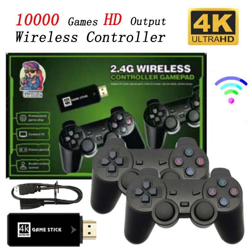 Retro Video Game Console 4K Game Stick 10000 Games 2X 2.4G