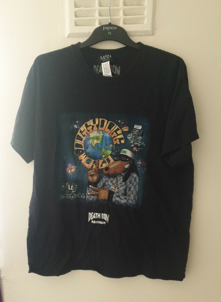 FILA Maglietta Death Row Records Doggy Dogg World Medium Nera Snoop Dogg