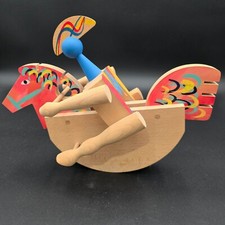 Czech Handmade Wood Rocking Horse Toy Artist Signed and Numbered