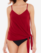 MAGICSUIT by MIRACLESUIT CRIMSON RED ALEX DD-CUP TANKINI SWIMSUIT SWIM TOP 8