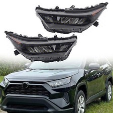 For 2019 2022 Toyota RAV4 LE XLE Headlight Assembly Black Left Right with LED 