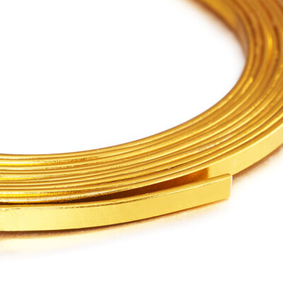 Roll Golden 3mm Flat Jewelry Craft Wire Aluminum Wire Jewelry Making  2m/Roll