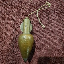 Vintage Stanley Brass Plumb Bob with Integral Reel, Patent Date