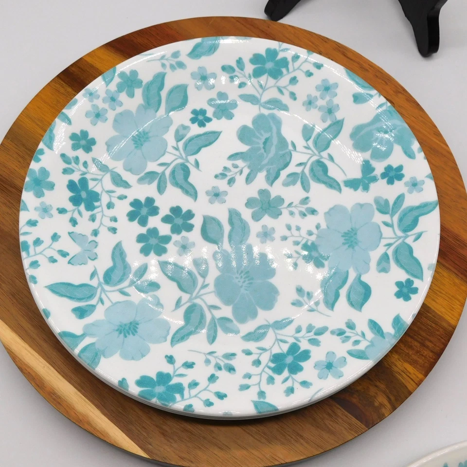 CORELLE The Pioneer Woman 3~Evie Blue Patés de Cena 10.25" y 3~Platos de Ensalada 8.5" Foto 3 de 4