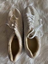 Betsey Johnson Pearly White Bling Sneakers