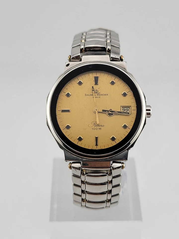 Reloj Baume Mercier Riviera Vintage Caja Octogonal Plateado Acero Inoxidable Foto 3 de 4