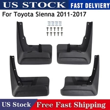 4pcs Front & Rear Splash Guards Mud Flaps Mudguards for Toyota Sienna 2011-2017