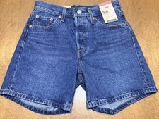 Levi  s 501 Blue Denim High Rise Women  s Shorts Size 25  