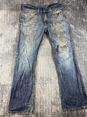 Levi's 527 Bootcut Leg Jeans 32x32 Blue Denim Cotton Cowboy Medium Wash Mid Rise