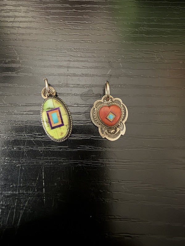 Benny & Valerie Aldrich Sterling Silver Turquoise & Multi-Stone Pendant Charms