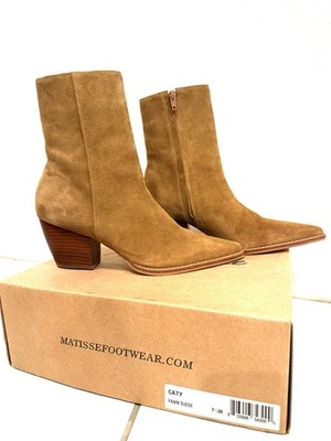 Matisse Caty Pointed Toe Zippered Booties Womens Brown Casual Boots CATY-213