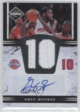 2011 Limited Jumbo Materials Jersey Number Signatures 10/99 Greg Monroe Auto 7m4