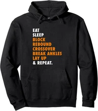 Eat Sleep Basketball Repeat Funny Gift Basketball Unisex Hooded Sweatshirt
