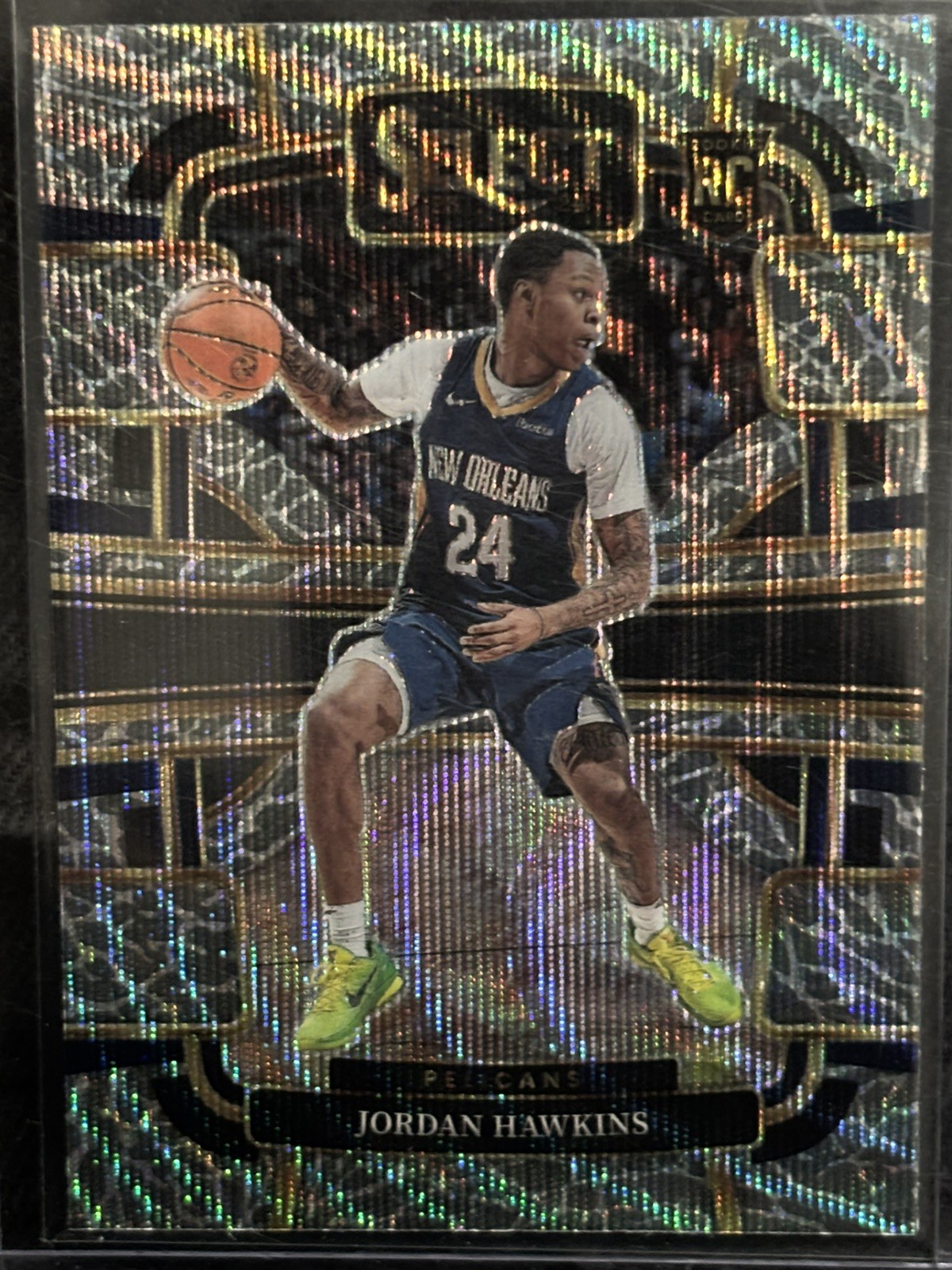 JORDAN HAWKINS 2023-24 PANINI SELECT #72 ROOKIE ELEPHANT PRIZM SSP RC