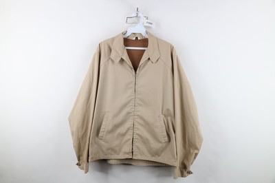 Vintage 50s 60s Streetwear Mens 42 Distressed Cafe Racer Bomber Jacket USA Tan