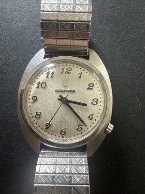 (A01) Bulova Vintage Accutron Men s Watch 38mm Stainless Steel Needs Battery