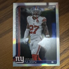 Topps Chrome Rookie Tyler Nubin New York Giants NFL Football Card #231 2024