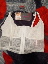 White Floral'Lace Bustier Top