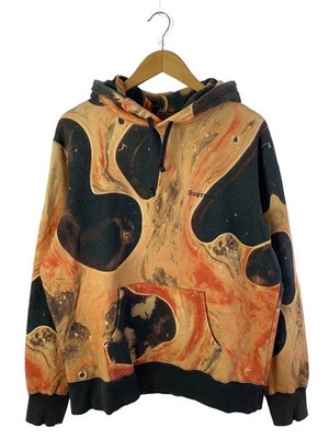 Supreme 17AW Blood and Semen Hooded Hoodie, Size L, Cotton, Orange, All-over pri