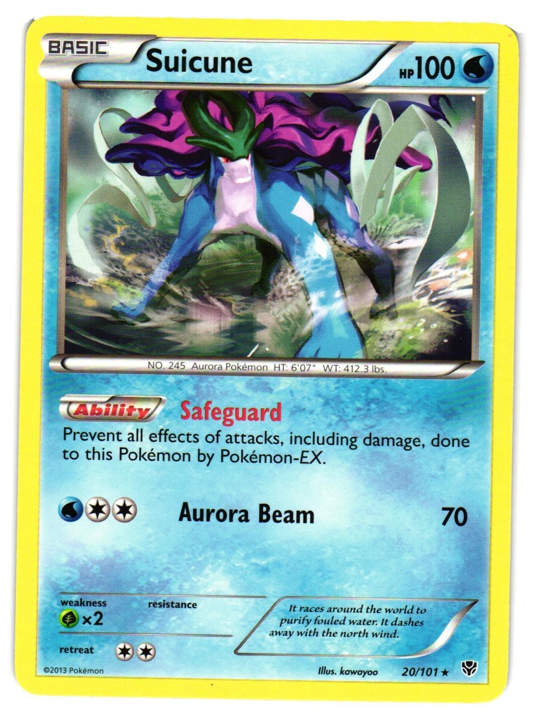 Pokemon TCG Suicune 20/101 Rare Plasma Blast Regular LP
