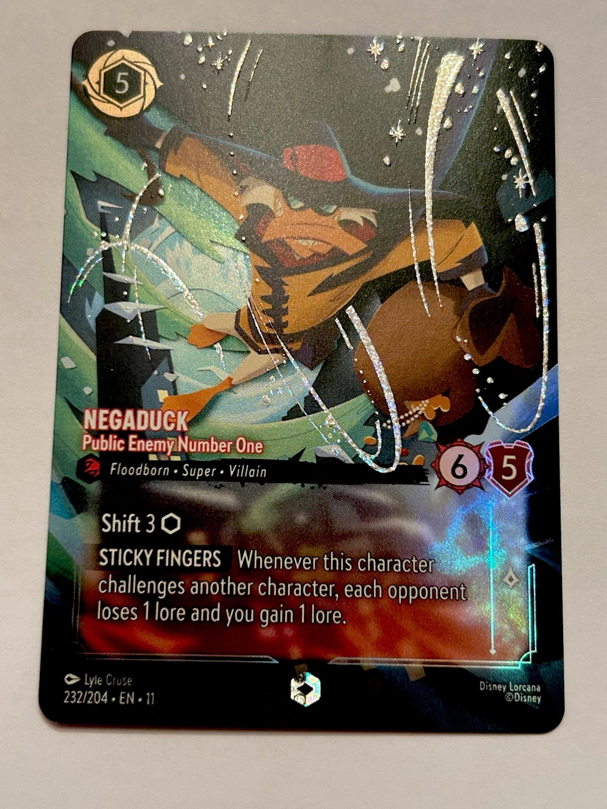 Negaduck - Public Enemy Number One Enchanted Winterspell Disney Lorcana 232/204