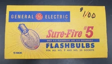 Vintage Camera Flash Bulbs. GE #5 Pack of 12 Bulbs New Old Stock