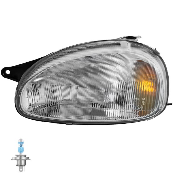 Halogen Scheinwerfer Links H4 Glasklar FüR Opel Corsa B Kasten Combo Inkl Lampen-image
